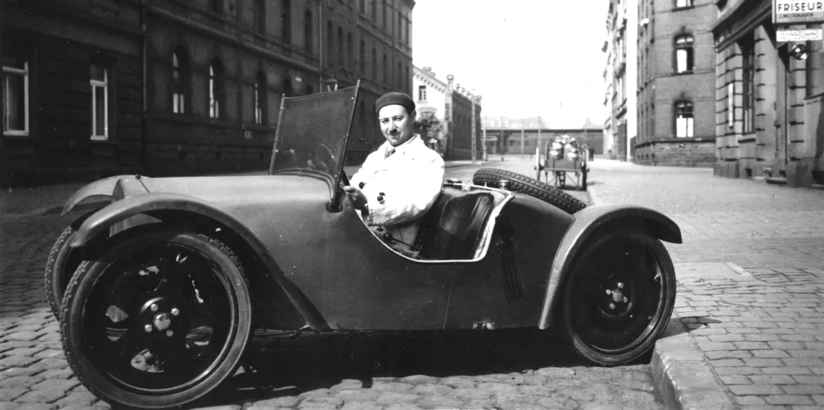 Josef Ganz in the Maikäfer prototype, 1931